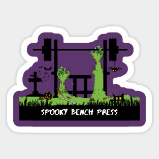 Spooky Zombie Bench Press Halloween Gym Workout Sticker